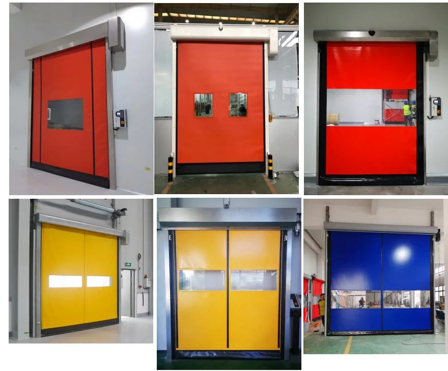 Industrialautomatic GMP PVC Fabric Zipper Self Repairing Reset Airtight High Speed Roll up Fast Acting Rapid Rolling Shutter Roller Overhead Door for Clean Room