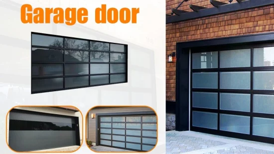 Precios de puertas enrollables de vidrio para garaje seccionales modernas con panel de vidrio de aluminio y suministro de fábrica de China